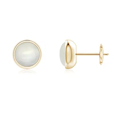 ANGARA BEZEL SET MOONSTONE SOLITAIRE STUD EARRINGS