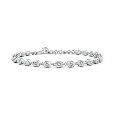 ANGARA BEZEL-SET OVAL LAB-GROWN DIAMOND TENNIS BRACELET