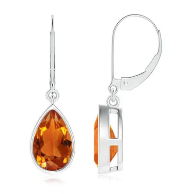 ANGARA BEZEL-SET PEAR CITRINE LEVERBACK DROP EARRINGS