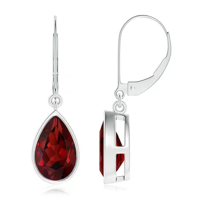 ANGARA BEZEL-SET PEAR GARNET LEVERBACK DROP EARRINGS