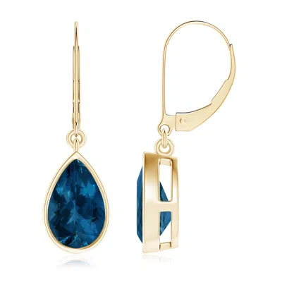 ANGARA BEZEL-SET PEAR LONDON BLUE TOPAZ LEVERBACK DROP EARRINGS