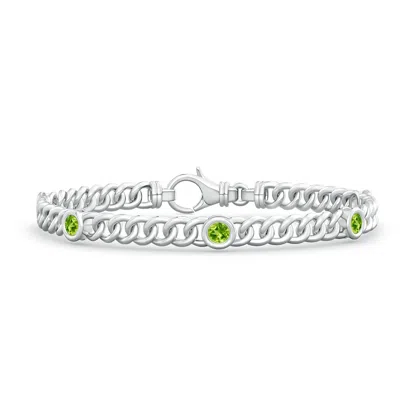 ANGARA BEZEL-SET PERIDOT CURB CHAIN LINK BRACELET