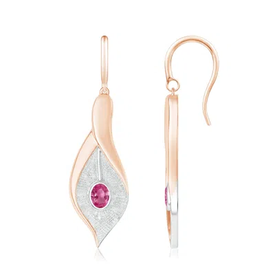 ANGARA BEZEL SET PINK SAPPHIRE CALLA LILY DROP EARRINGS