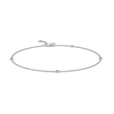 ANGARA BEZEL-SET PINK SAPPHIRE STATION ADJUSTABLE ANKLE BRACELET