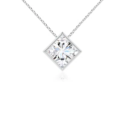 ANGARA BEZEL-SET PRINCESS-CUT LAB-GROWN DIAMOND SOLITAIRE PENDANT
