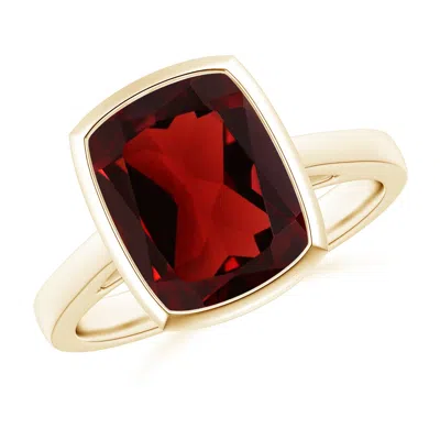 ANGARA BEZEL-SET RECTANGULAR CUSHION GARNET RING
