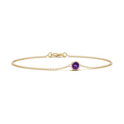 ANGARA BEZEL-SET ROUND AMETHYST CHAIN BRACELET
