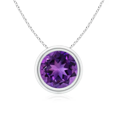 ANGARA BEZEL-SET ROUND AMETHYST SOLITAIRE PENDANT