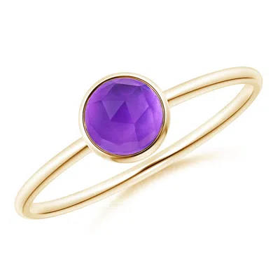 ANGARA BEZEL SET ROUND AMETHYST STACKABLE RING