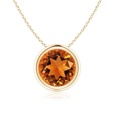 ANGARA BEZEL-SET ROUND CITRINE SOLITAIRE PENDANT