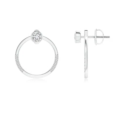 ANGARA BEZEL-SET ROUND DIAMOND FRONT-BACK STUD EARRINGS