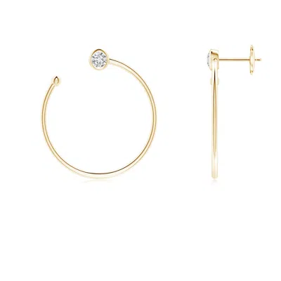 ANGARA BEZEL-SET ROUND DIAMOND FRONT-TO-BACK FLEX HOOP EARRINGS