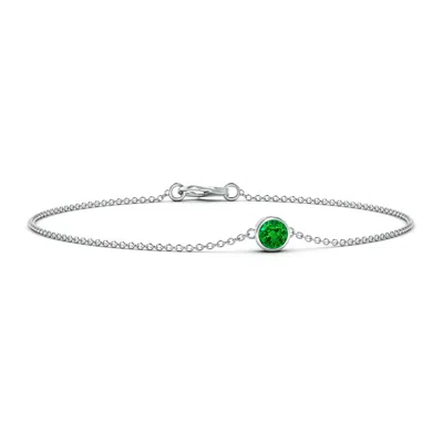ANGARA BEZEL-SET ROUND EMERALD CHAIN BRACELET