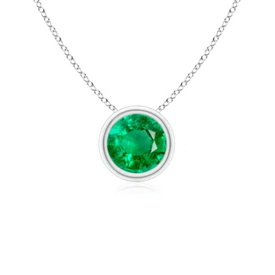 ANGARA BEZEL-SET ROUND EMERALD SOLITAIRE PENDANT