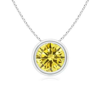 ANGARA BEZEL-SET ROUND FANCY INTENSE YELLOW DIAMOND SOLITAIRE PENDANT