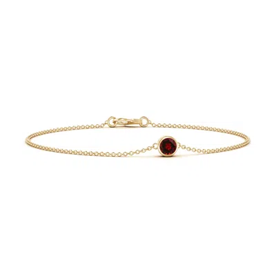 ANGARA BEZEL-SET ROUND GARNET CHAIN BRACELET
