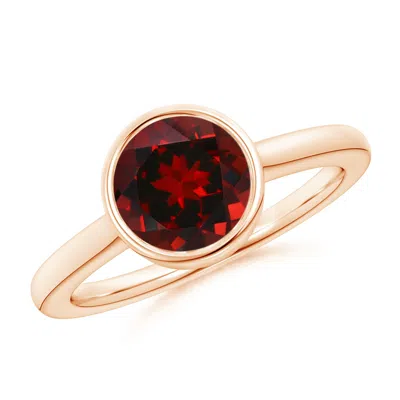 ANGARA BEZEL-SET ROUND GARNET SOLITAIRE ENGAGEMENT RING