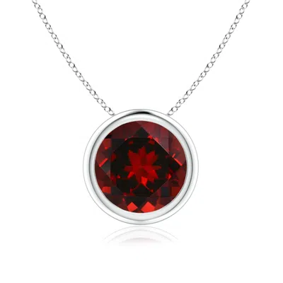 ANGARA BEZEL-SET ROUND GARNET SOLITAIRE PENDANT