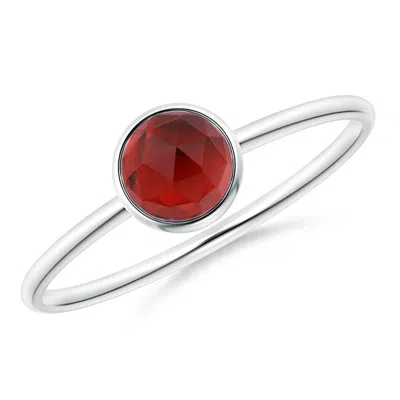 ANGARA BEZEL SET ROUND GARNET STACKABLE RING