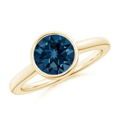 ANGARA BEZEL-SET ROUND LONDON BLUE TOPAZ SOLITAIRE ENGAGEMENT RING