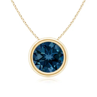 ANGARA BEZEL-SET ROUND LONDON BLUE TOPAZ SOLITAIRE PENDANT