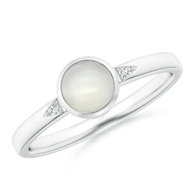 ANGARA BEZEL-SET ROUND MOONSTONE RING WITH DIAMOND ACCENTS