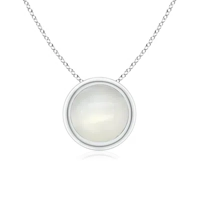 ANGARA BEZEL-SET ROUND MOONSTONE SOLITAIRE PENDANT