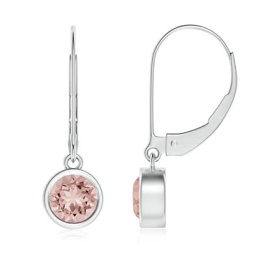 ANGARA BEZEL-SET ROUND MORGANITE LEVERBACK DROP EARRINGS