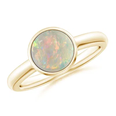 ANGARA BEZEL-SET ROUND OPAL SOLITAIRE ENGAGEMENT RING