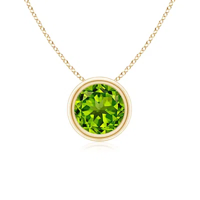 ANGARA BEZEL-SET ROUND PERIDOT SOLITAIRE PENDANT
