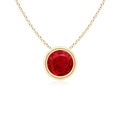 ANGARA BEZEL-SET ROUND RUBY SOLITAIRE PENDANT
