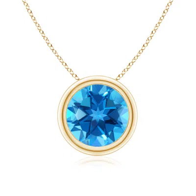 ANGARA BEZEL-SET ROUND SWISS BLUE TOPAZ SOLITAIRE PENDANT