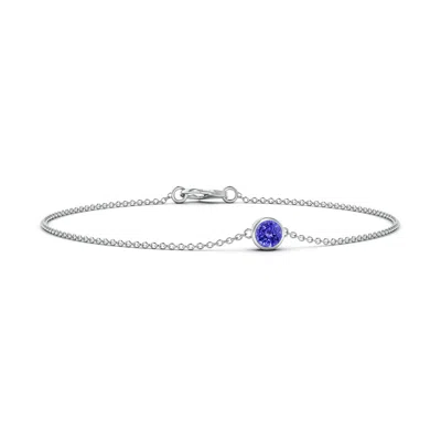 ANGARA BEZEL-SET ROUND TANZANITE CHAIN BRACELET