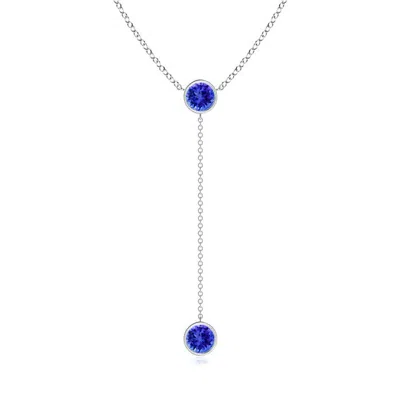 ANGARA BEZEL-SET ROUND TANZANITE LARIAT STYLE NECKLACE