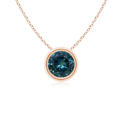 ANGARA BEZEL-SET ROUND TEAL MONTANA SAPPHIRE SOLITAIRE PENDANT
