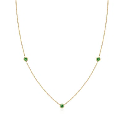 ANGARA BEZEL-SET ROUND TSAVORITE CHAIN NECKLACE