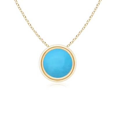 ANGARA BEZEL-SET ROUND TURQUOISE SOLITAIRE PENDANT