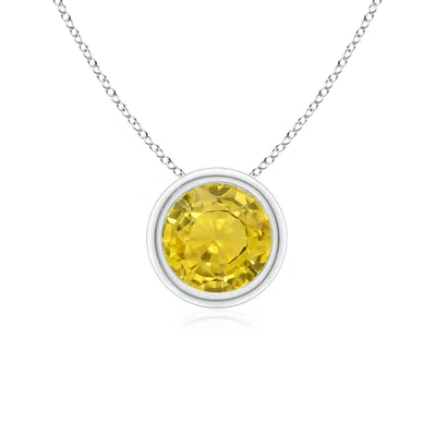 ANGARA BEZEL-SET ROUND YELLOW SAPPHIRE SOLITAIRE PENDANT