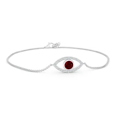 ANGARA BEZEL-SET RUBY AND DIAMOND EVIL EYE BRACELET