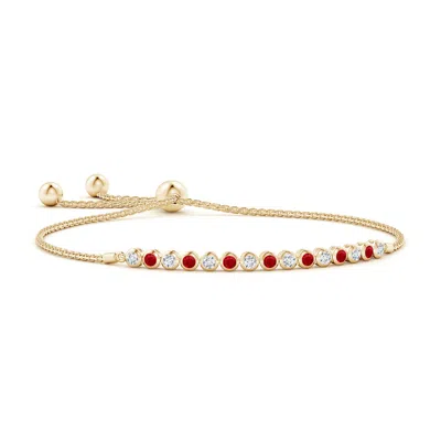 ANGARA BEZEL-SET RUBY AND DIAMOND TENNIS BOLO BRACELET