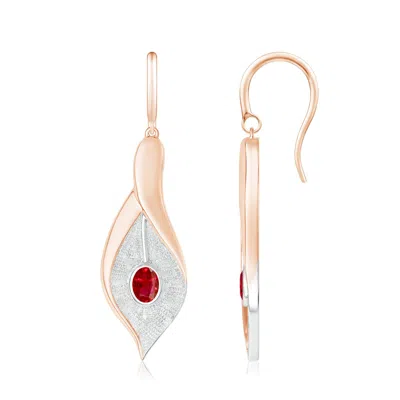 ANGARA BEZEL SET RUBY CALLA LILY DROP EARRINGS