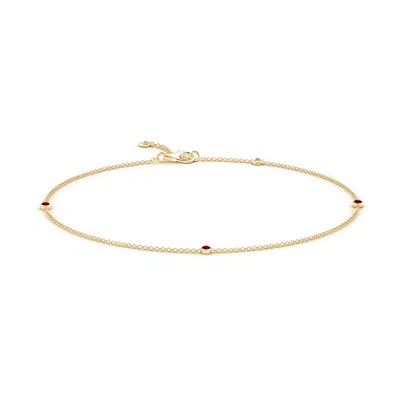 ANGARA BEZEL-SET RUBY STATION ADJUSTABLE ANKLE BRACELET