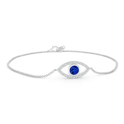 ANGARA BEZEL-SET SAPPHIRE AND DIAMOND EVIL EYE BRACELET