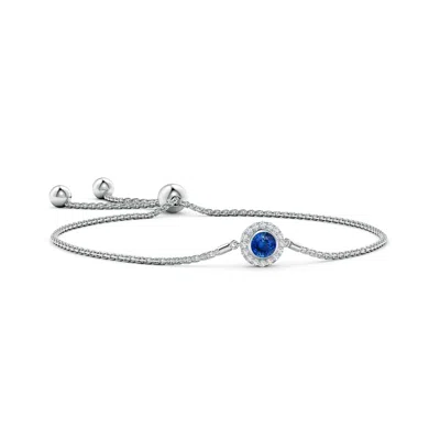 ANGARA BEZEL-SET SAPPHIRE BOLO BRACELET WITH DIAMOND HALO