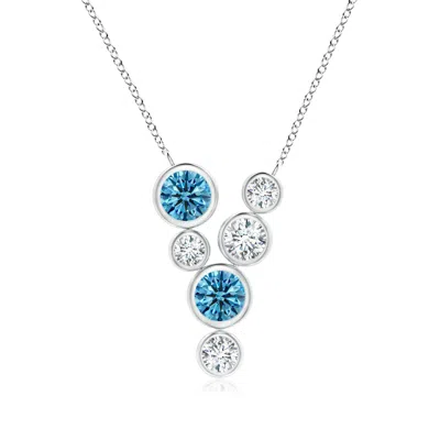 ANGARA BEZEL-SET SCATTERED FANCY INTENSE BLUE AND WHITE DIAMOND NECKLACE