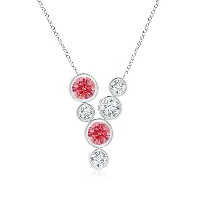 ANGARA BEZEL-SET SCATTERED FANCY INTENSE PINK AND WHITE DIAMOND NECKLACE