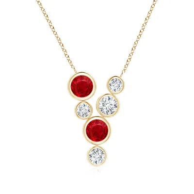 ANGARA BEZEL-SET SCATTERED RUBY AND DIAMOND NECKLACE