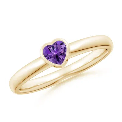 ANGARA BEZEL-SET SOLITAIRE HEART AMETHYST PROMISE RING