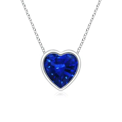 ANGARA BEZEL-SET SOLITAIRE HEART BLUE SAPPHIRE PENDANT
