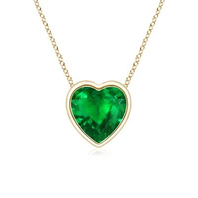 ANGARA BEZEL-SET SOLITAIRE HEART EMERALD PENDANT
